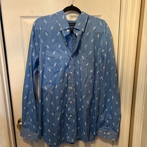 Blue Pineapple‎ Print Men's Shirt